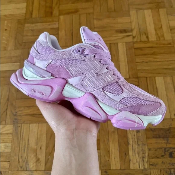 New Balance Pink and White Sneakers with Modern Silhouette